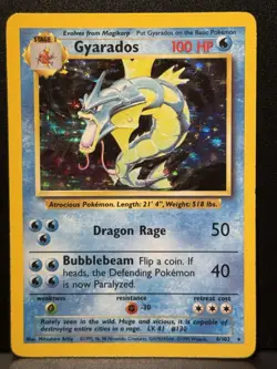 Gyarados 6/102 WOTC Base Set Rare Holo Unlimited Pokemon Card HP - Image 1