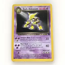NM (Unlimited) Pokemon DARK ALAKAZAM Card TEAM ROCKET Set 18/82 Non-Holo RARE - Image 1