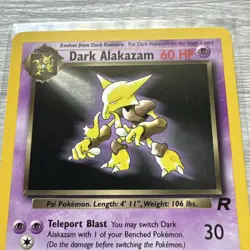 NM (Unlimited) Pokemon DARK ALAKAZAM Card TEAM ROCKET Set 18/82 Non-Holo RARE - Image 2