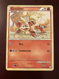 Growlithe 65/123 HeartGold & SoulSilver Base Set 2010 English Pokemon TCG Card - Image 1