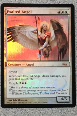 MTG - EXALTED ANGEL 1X(FOIL) JUDGE PROMOS - DCI PROMO - CREATURE - NM - Image 1