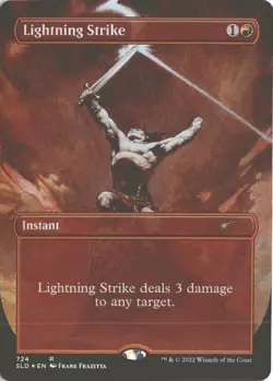 MTG Lightning Strike (724) *Foil* Borderless Secret Lair: Frank Frazetta MT/NM - Image 1