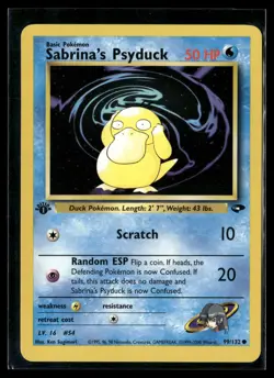 Pokemon TCG Gym Challenge #099/132 Sabrina's Psyduck - Image 1