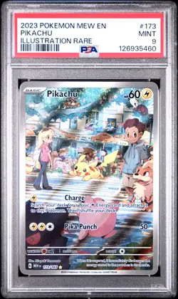 2023 POKEMON MEW EN-151 ILLUSTRATION RARE #173 PIKACHU PSA 9 - Image 1