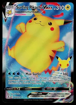 Pokemon Card - Surfing Pikachu VMAX Celebrations 009/025 Ultra Rare - Image 1