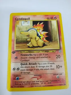 MINT Cyndaquil 57/111 Common 1st Edition Neo Genesis Pokemon Card - Image 1