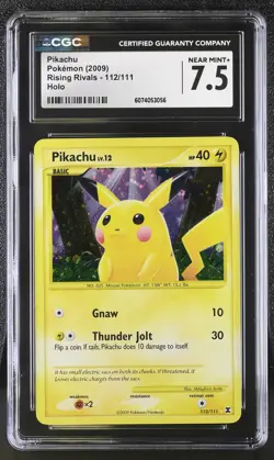 CGC 7.5 Pikachu 2009 Rising Rivals 112/111 Holo Pokemon Card - Image 1