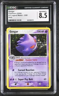 CGC 8.5 Gengar 2006 EX Legend Maker 5/92 Holo Pokemon Card - Image 1