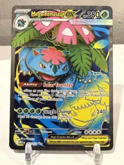 Pokemon Mega Venusaur EX Full Art Ultra Rare Holo 155/132 XY 380 HP English Card - Image 1