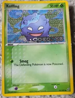 Koffing Reverse Holo Foil #62/107 EX Deoxys Pokemon LP - Image 1