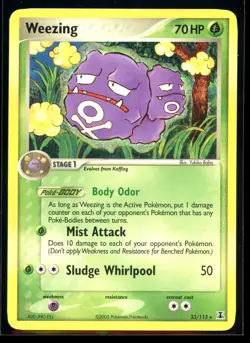 2005 EX - Delta Species Weezing Non Holo Rare Pokemon Card #33 - Image 1