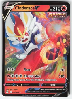 Cinderace V 44/264 Pokemon TCG SWSH08: Fusion Strike NM - Image 1