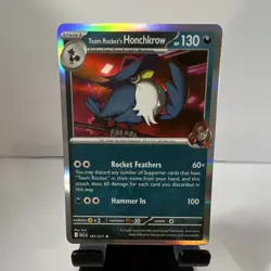 Team Rocket's Honchkrow 127/217 Astral Radiance Rare Holo 130 HP Pokemon TCG - Image 1