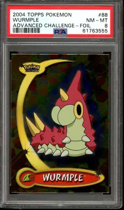 2004 Topps Pokemon Advanced Challenge Wurmple #88 - Holo Foil PSA 8 Near Mint - Image 1