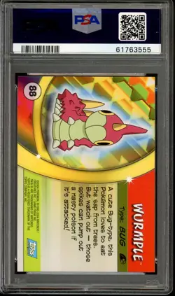 2004 Topps Pokemon Advanced Challenge Wurmple #88 - Holo Foil PSA 8 Near Mint - Image 2