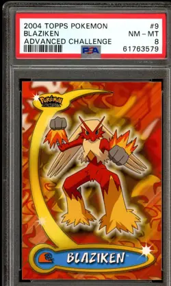 2004 Topps Pokemon Advanced Challenge Blaziken #9 - PSA 8 Near Mint - Image 1