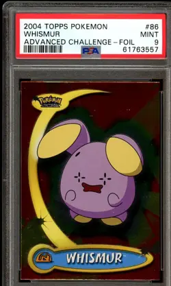 2004 Topps Pokemon Advanced Challenge Holo Foil Whismur #86 PSA 9 Mint - Image 1