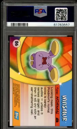 2004 Topps Pokemon Advanced Challenge Holo Foil Whismur #86 PSA 9 Mint - Image 2