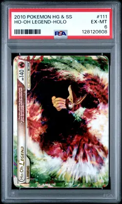 2010 POKEMON HEARTGOLD & SOULSILVER #111 HO-OH LEGEND-HOLO PSA 6 - Image 1