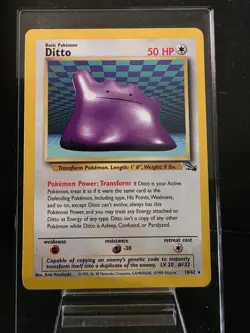 Pokemon TCG Ditto 18/62 Fossil Rare NM/LP - Image 1