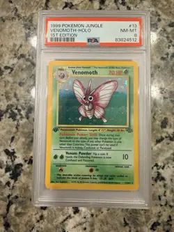 1999 POKEMON JUNGLE #13 VENOMOTH-HOLO 1ST EDITION PSA 8 Nm - Image 1