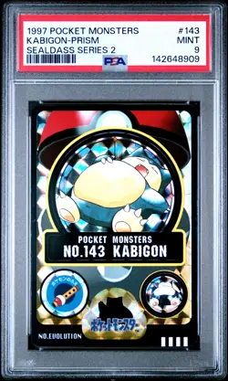 1997 POCKET MONSTERS SEALDASS SER 2 #143 KABIGON-PRISM PSA 9 - Image 1