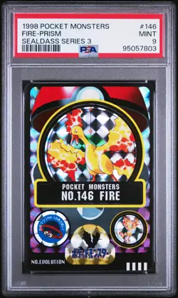 1998 POCKET MONSTERS SEALDASS SER 3 #146 FIRE-PRISM PSA 9 - Image 1