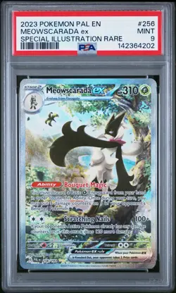 2023 Pokemon Paldea Evolved Meowscarada 256 Special Illustration Rare PSA 9 Mint - Image 1
