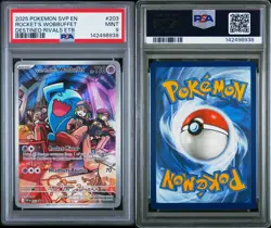 2025 POKEMON SVP EN-SV BLACK STAR PROMO #203 TEAM ROCKET'S WOBBUFFET PSA 9 - Image 3