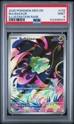 2025 POKEMON MEG EN-MEGA EVOLUTION ILLUSTRATION RARE #133 BULBASAUR PSA 9 - Image 1