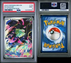 2025 POKEMON MEG EN-MEGA EVOLUTION ILLUSTRATION RARE #133 BULBASAUR PSA 9 - Image 3