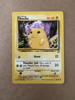 2000 Pokemon PIKACHU #87/130 Base Set 2 Basic Lightning Common English LP - Image 1