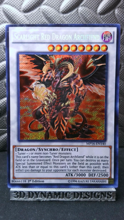 | Yugioh Scarlight Red Dragon Archfiend MP16-EN140 Secret 2016 Mega Tins NM 🔥 | - Image 1