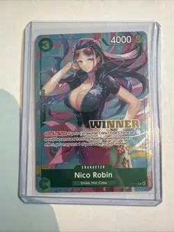 One Piece Card Game Nico Robin P-111 Heroines Event Winner Card Near Mint - Image 1
