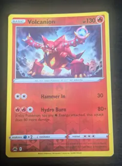 POKEMON TCG: VOLCANION 026/159 CROWN ZENITH REVERSE HOLO RARE CARD NM - Image 1