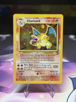 Charizard 4/130 Holo Rare Base Set 2 Pokemon Card HP - Image 1