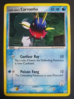 Team Aqua's Carvanha 47/95 - Team Magma vs Team Aqua Set - Pokemon Card - NM - Image 1