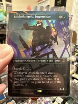 Michelangelo, Improviser (Borderless) [Teenage Mutant Ninja Turtles] Foil N/M. - Image 1