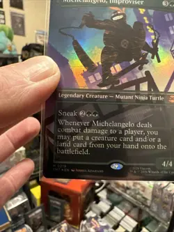 Michelangelo, Improviser (Borderless) [Teenage Mutant Ninja Turtles] Foil N/M. - Image 2