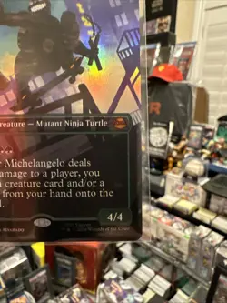 Michelangelo, Improviser (Borderless) [Teenage Mutant Ninja Turtles] Foil N/M. - Image 3