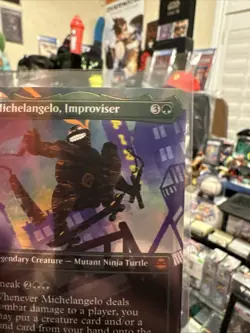 Michelangelo, Improviser (Borderless) [Teenage Mutant Ninja Turtles] Foil N/M. - Image 4