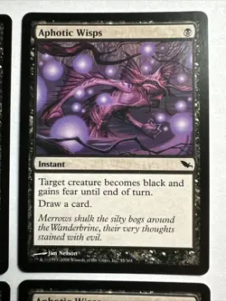 Aphotic Wisps X4 Shadowmoor Ex+/NM Condition See Front/back Pics - Image 3