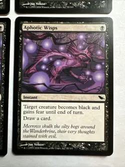 Aphotic Wisps X4 Shadowmoor Ex+/NM Condition See Front/back Pics - Image 4