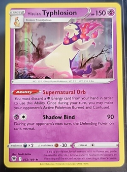 Pokemon TCG Hisuian Typhlosion Astral Radiance 052/189 Holo Holo Rare - Image 1