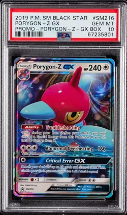 2019 POKEMON SM BLACK STAR PROMO PORYGON-Z-GX BOX #SM216 PORYGON-Z GX PSA 10 - Image 1