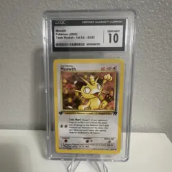 Pokemon Meowth Team Rocket 1st Edition CGC 10 2000 Card 62/82 Regular - Image 1