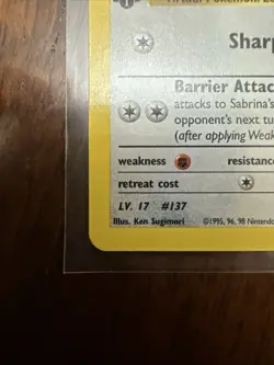 Sabrina’s Porygon 98/132 1st Edition | Gym Challenge 2000 Pokemon TCG Vintage NM - Image 5