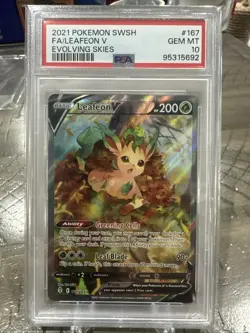 PSA 10 - Leafeon V 167/203 Alt Art Evolving Skies Pokemon - Image 1