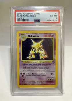 2000 Pokemon Alakazam Holo Base Set 2 II PSA 6 - Image 1