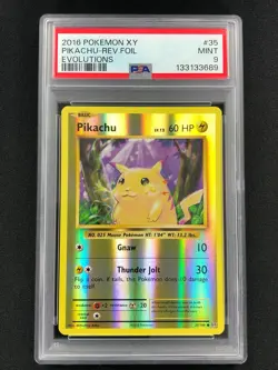 Pokemon 2016 Pikachu 35/108 Reverse Foil PSA 9 Mint - Image 1